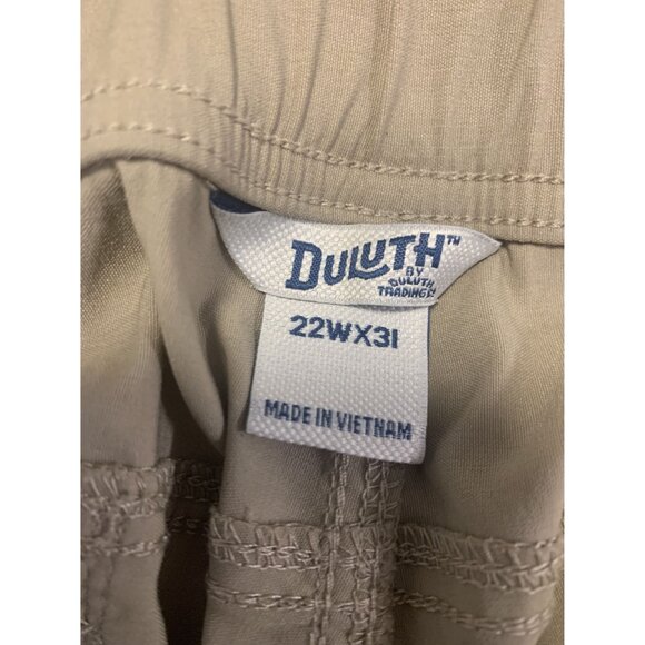 Duluth Cargo Snap Tab Capri Nylon Spandex Pants 22W X 31 Tan - Picture 4 of 8